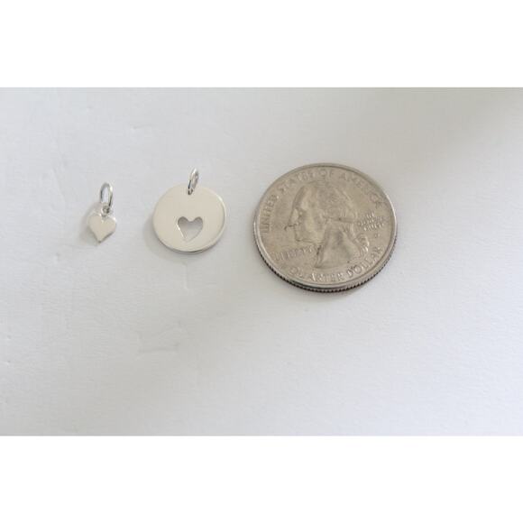 Sterling Silver Mother Daughter Heart Charm, Mother Daughter Charm Set - Picture 6 of 7